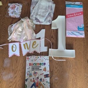 Wildflower One Flower Party Decoration For First Birthday Set Bundle